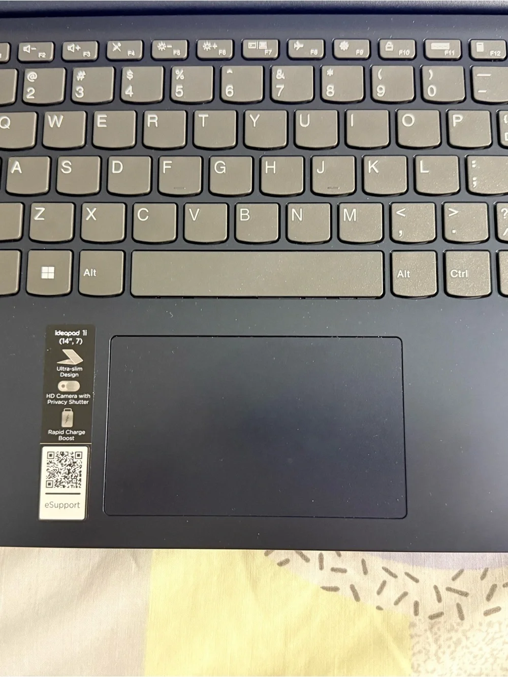 Lenovo Navy Blue Laptop with Charger and Pink Mouse